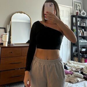 Black one sleeve top